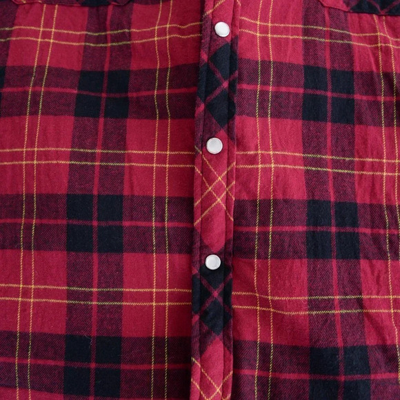Dickies Red Black Checker Pattern with Thick Lining Button Up Shacket Jack Sz XL - Picture 12 of 14